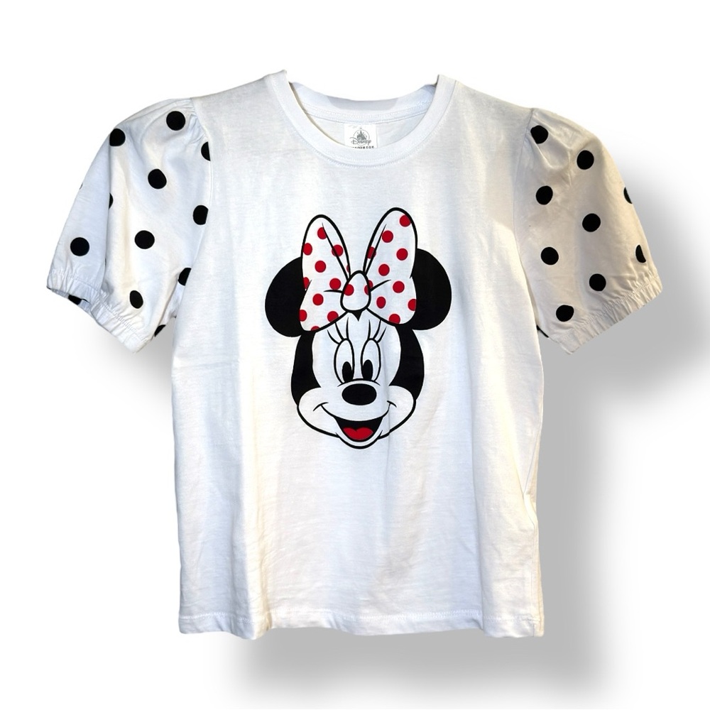 Disney Minnie Mouse White and Black Short Sleeve Tee (XS)